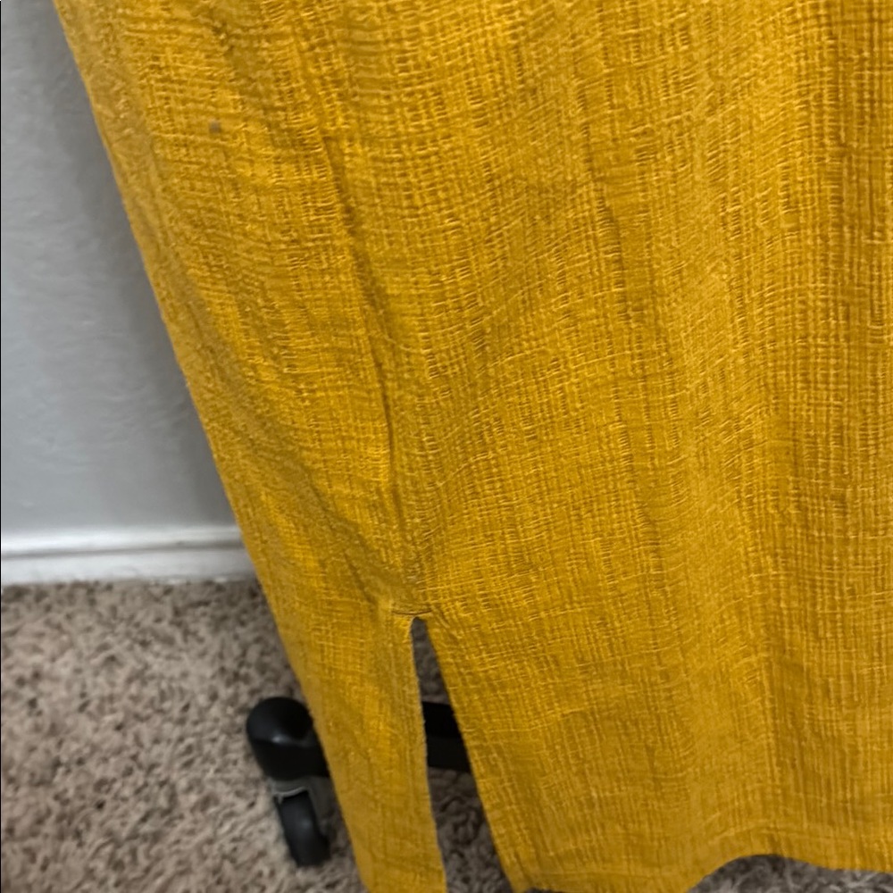 🎉3/$30 Madewell Yellow Gold Sleeveless Square Neck Midi Dress Button Down - Picture 6 of 7